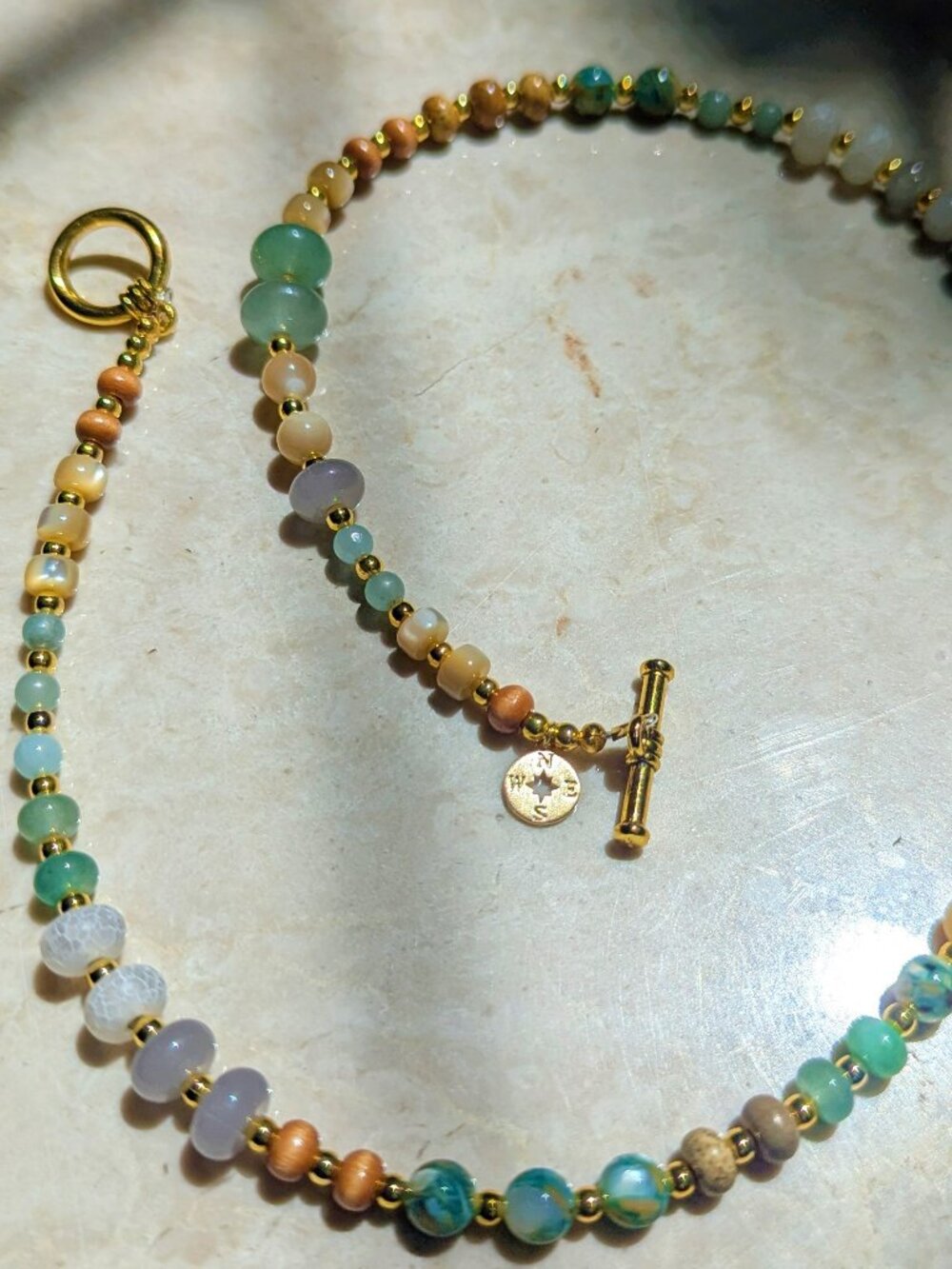 Handmade Sea Glass Inspired Necklace | Coastal Boho Jewelry